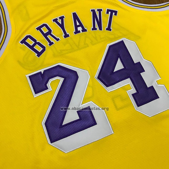 Camiseta Los Angeles Lakers Kobe Bryant NO 24 Amarillo